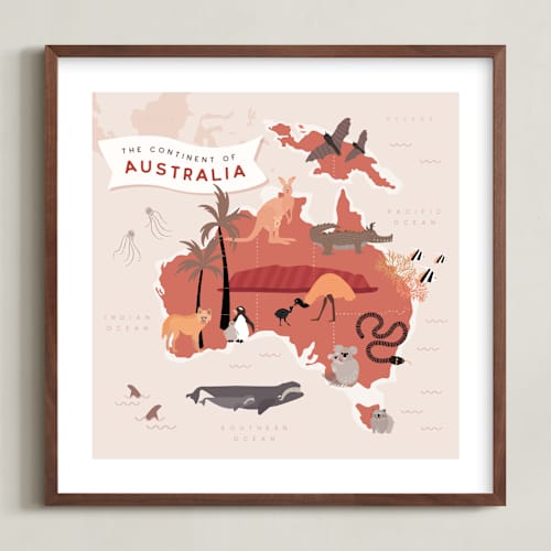 This is a copper kids wall art with standard by Kamala Nahas called animals of australia