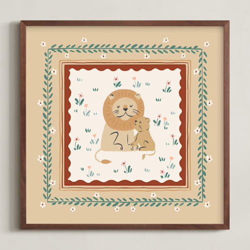 This is a vintage tan nursery wall art with standard by Dominika Godette called vintage safari 3