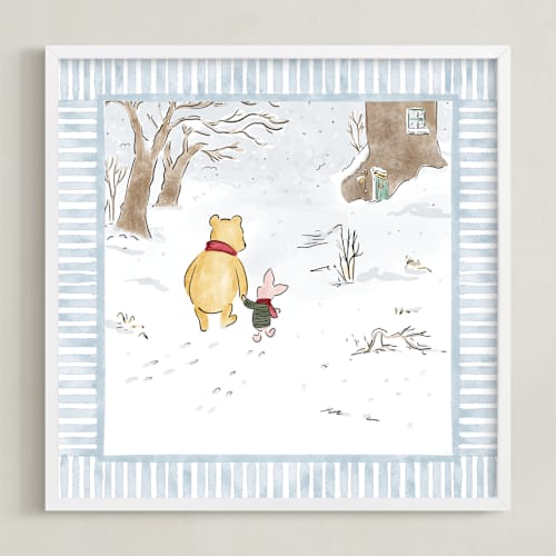This is a winter disney art with standard by Jenna Holcomb called disney's pooh and piglet seasons l