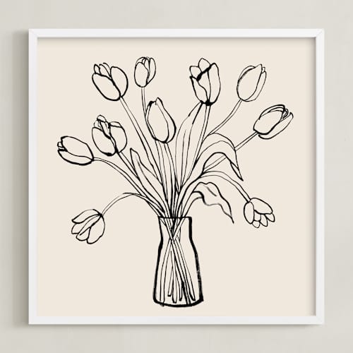 This is a cotton art with standard by Cass Loh called tulips drawing
