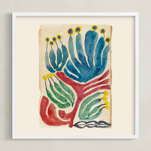 This is a brick red art with standard by Catilustre called magical plants n.2