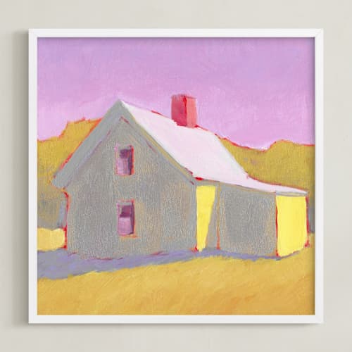 This is a lavender sky art with standard by Carol C. Young called canary cottage