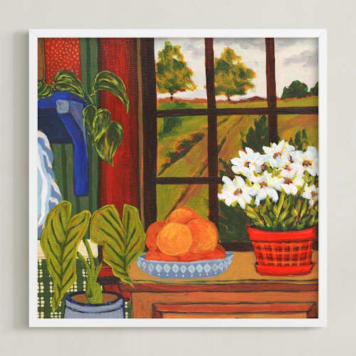 This is a green gold art with standard by Arrin Kartel called by the window