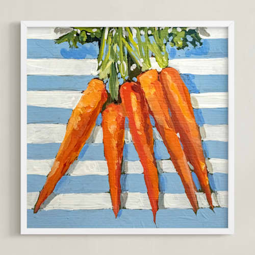This is a french blue art with standard by Lisa Grizaniuk called carrots and radish 2