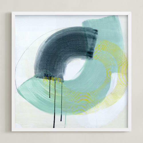 This is a sea foam green art with standard by Kirsta Benedetti called equipoise