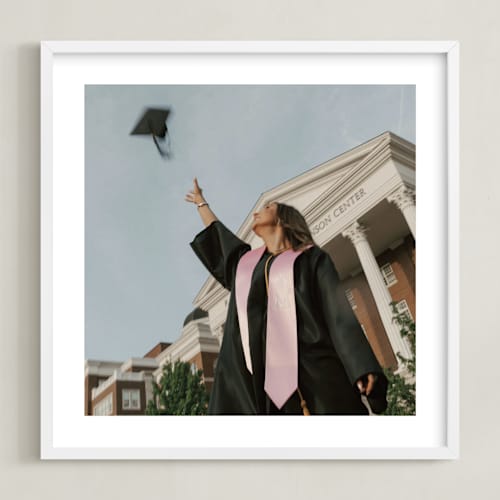 This is a white photo art with standard by Minted called framed photo: graduation