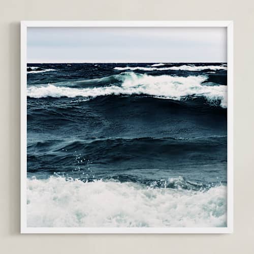 This is a deep blue art with standard by ALICIA BOCK called beautiful unrest