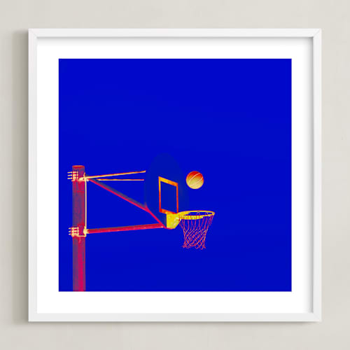 This is a midnight dunk kids wall art with standard by Tania Medeiros called court pop 4