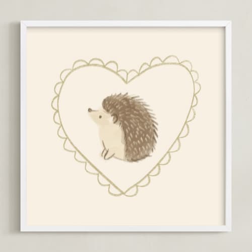 This is a cream art with standard by Creo Study called woodland animal frame - hedgehog