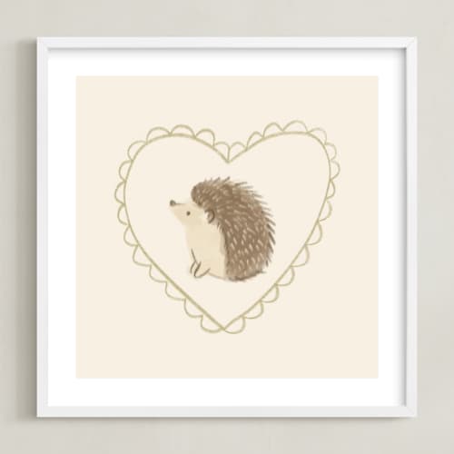 This is a cream art with standard by Creo Study called woodland animal frame - hedgehog