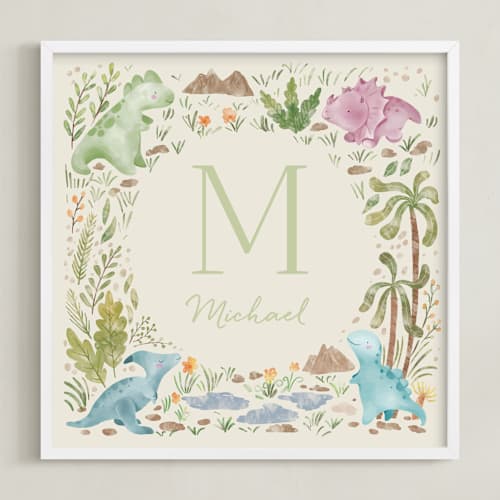 This is a sand nursery wall art with standard by Celine Nguyen called roar into the world