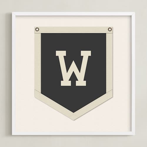 This is a noir nursery wall art with standard by taylorVdesign called initial banner