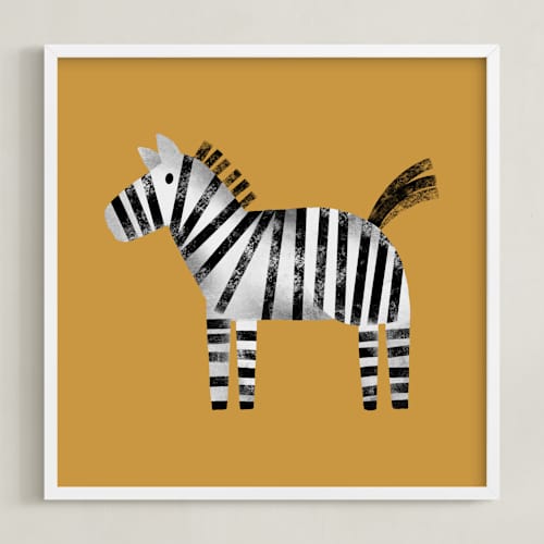 This is a saffron nursery wall art with standard by Farinaz Vaseghi called safari pair 1