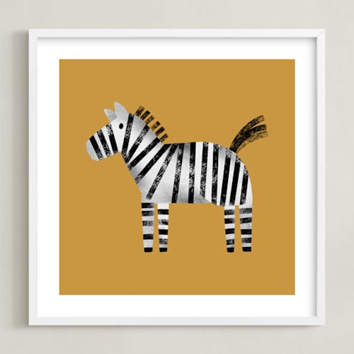 This is a saffron nursery wall art with standard by Farinaz Vaseghi called safari pair 1