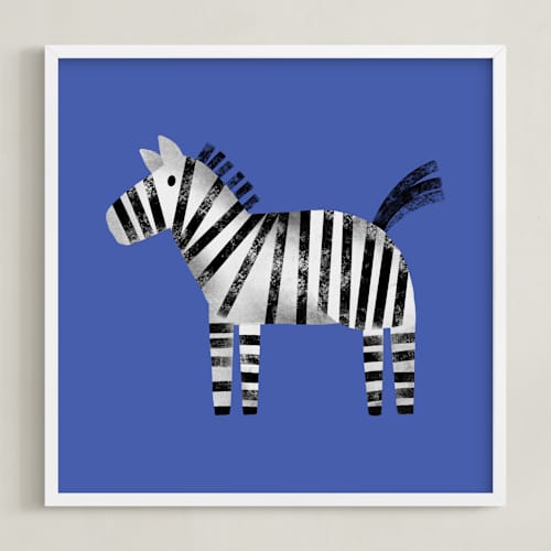 This is a cobalt nursery wall art with standard by Farinaz Vaseghi called safari pair 1
