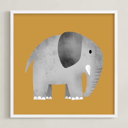 This is a saffron nursery wall art with standard by Farinaz Vaseghi called safari pair 2