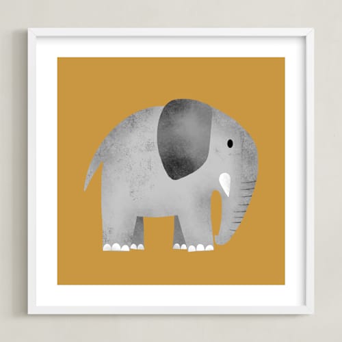 This is a saffron nursery wall art with standard by Farinaz Vaseghi called safari pair 2
