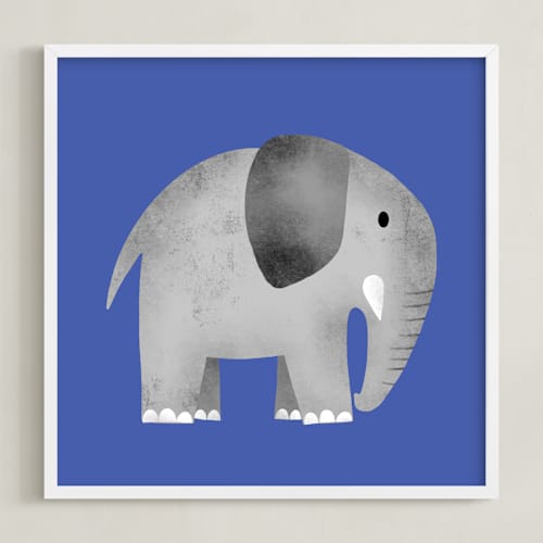 This is a cobalt nursery wall art with standard by Farinaz Vaseghi called safari pair 2