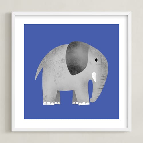 This is a cobalt nursery wall art with standard by Farinaz Vaseghi called safari pair 2
