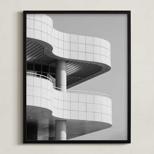 This is a black & white art with standard by lulu and isabelle called curves and squares 1