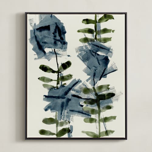 This is a slate art with standard by Deborah Velasquez called blue mist no.1
