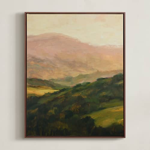 This is a blush art with standard by Wendy Keller called pink hills 1