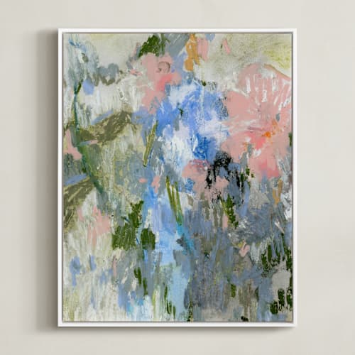 This is a slate blue art with standard by Sonal Nathwani called pastel garden 2