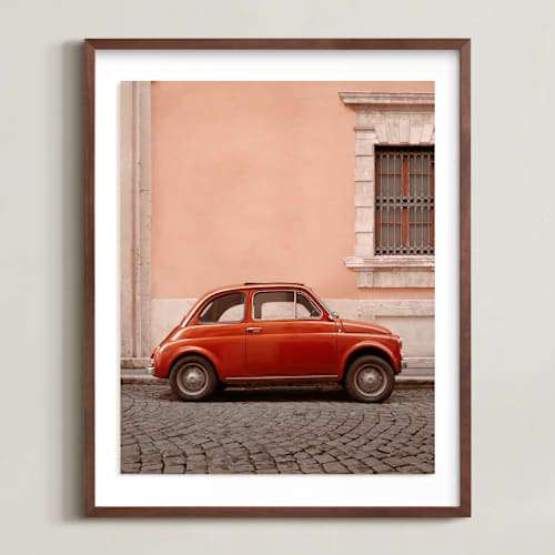 This is a red rosa art with standard by Kelsey Mucci called an italian classic in rome