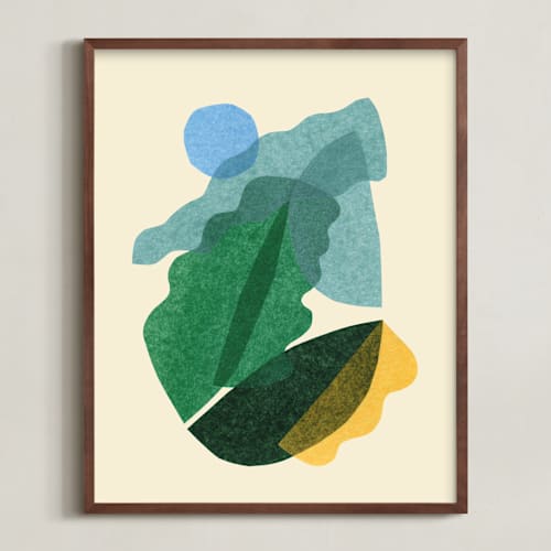 This is a tropical green art with standard by Carrie Moradi called botanica swirl