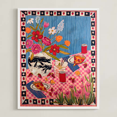 This is a pink art with standard by Mariah Rupp called i'm not cooking tonight