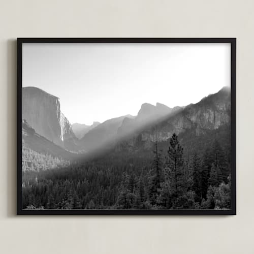This is a black & white art with standard by Sea and Sky called yosemite first rays