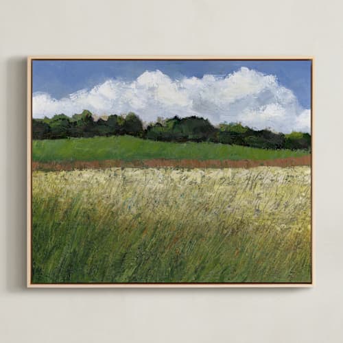 This is a grass green art with standard by Kristi Visser called meadow horizon