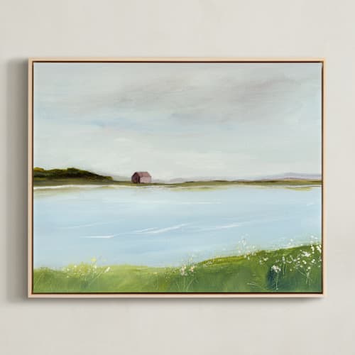 This is a bluebell art with standard by Lindsay Megahed called house on the lake