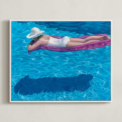 This is a azure art with standard by Christine Blain called pink float; swimmers series 5