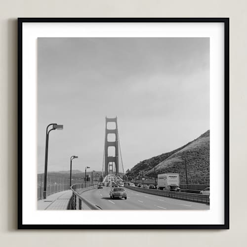 This is a black and white art with standard by Austin Warnock called golden gate bridge
