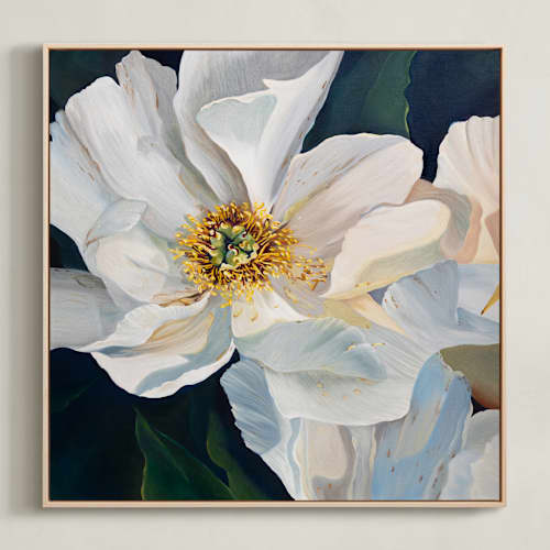 This is a pearl art with standard by Mandy Trimble Leonard called quiet strength in white