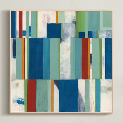 This is a sage green art with standard by Pippin Schupbach called sifting through the pieces