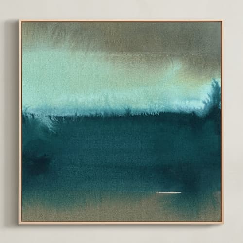 This is a turquoise sea art with standard by Christina Flowers called island surf day and night 2