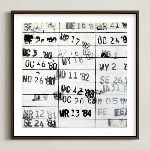 This is a ivory art with standard by ALICIA BOCK called date due