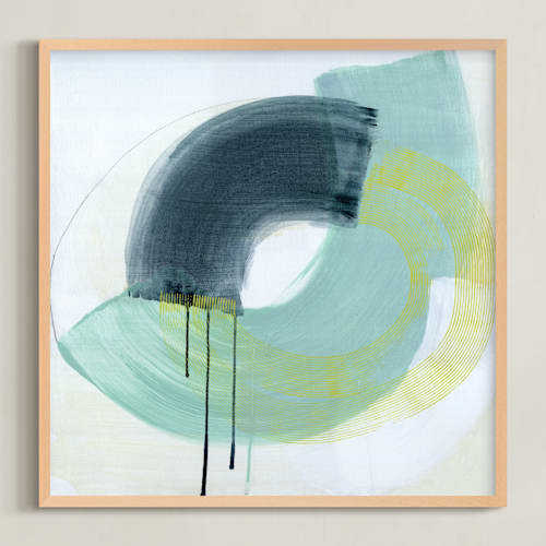 This is a sea foam green art with standard by Kirsta Benedetti called equipoise