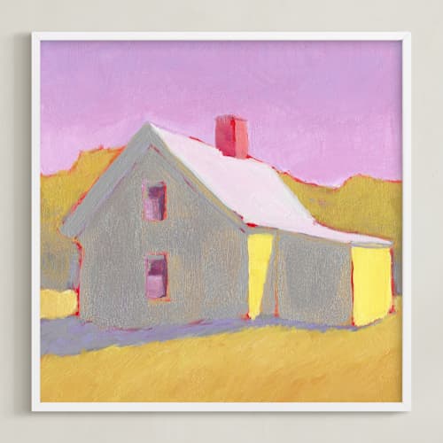 This is a lavender sky art with standard by Carol C. Young called canary cottage