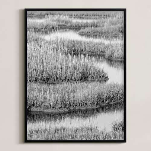 This is a black & white art with standard by Elizabeth Pyle called marshlands 1