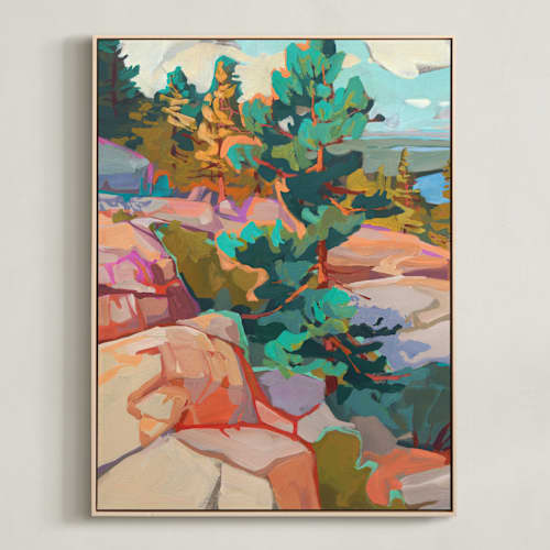 This is a pine art with standard by Jess Franks called side lines 1