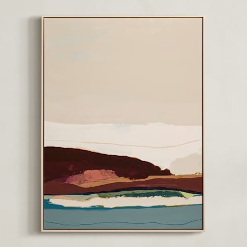 This is a burgundy art with standard by Caryn Owen called burgundy seascape diptych 1