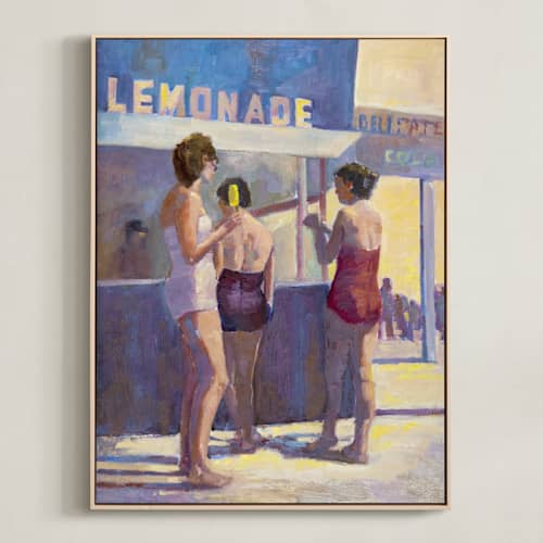 This is a dusty violet art with standard by Marie Stone called lemonade stand