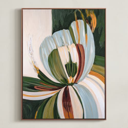 This is a earth green art with standard by Mary Gaspar called magnolias in bloom 2