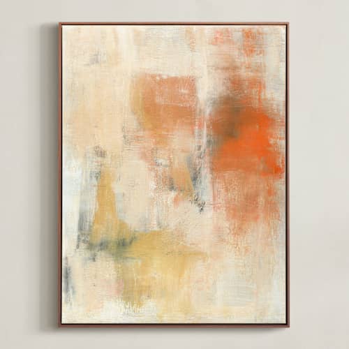This is a burnt orange art with standard by Ilana Greenberg called tomorrow's promises