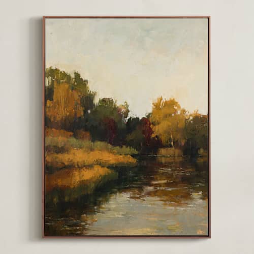 This is a gold art with standard by Wendy Keller called autumn lake 1