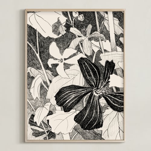 This is a graphite gray art with standard by Catilustre called campo de malvas 1
