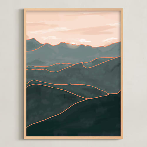 This is a overlook green art with standard by Becca Robinson called mountain sky